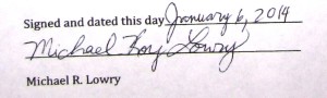 Michael Lowry's signature